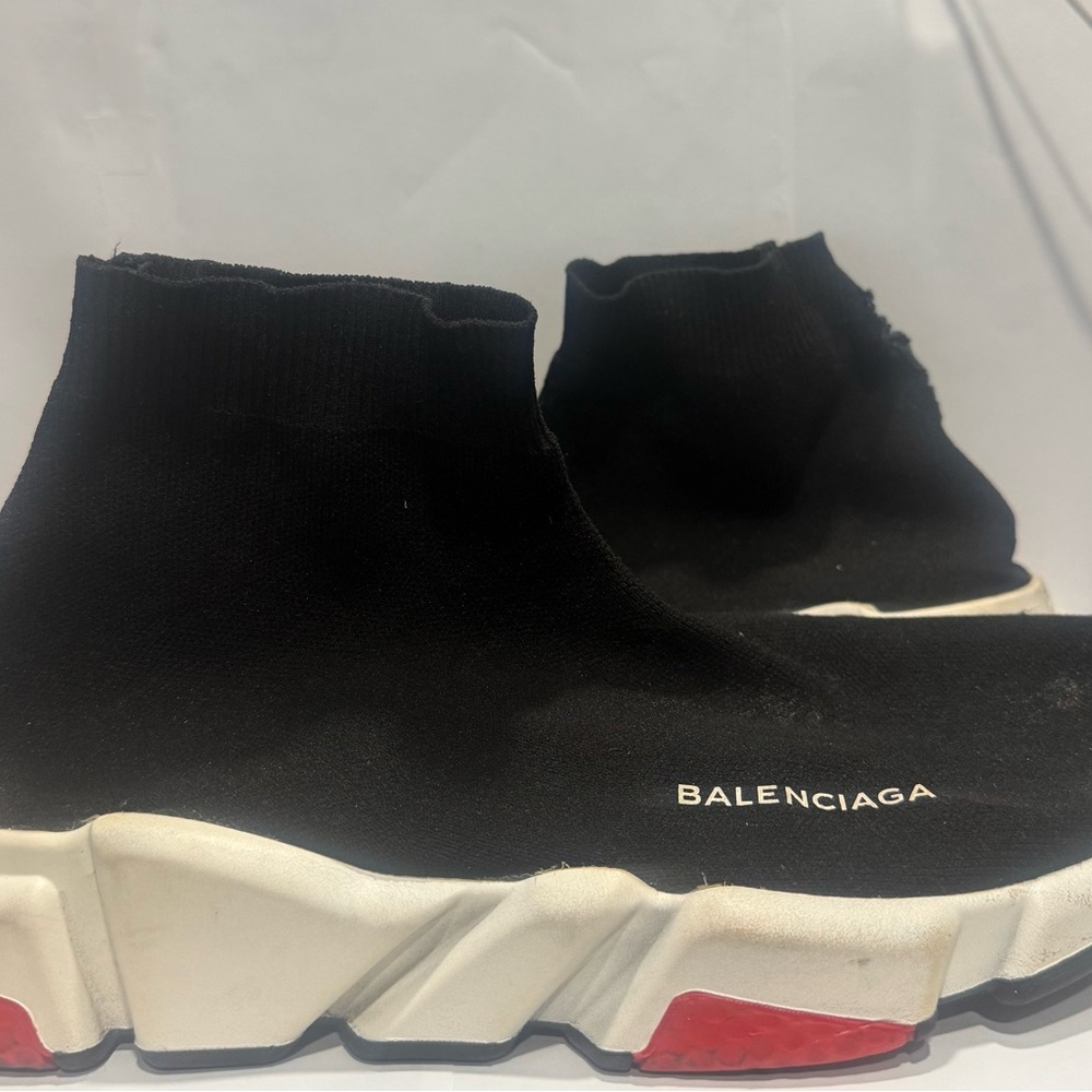 Balenciaga Men's speed trainer Black and White Sock Sneakers - Picture 7 of 7